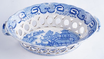 Lot 427 - Spode chestnut basket; and another