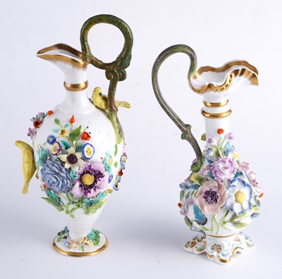 Lot 432 - Two Spode encrusted ewers