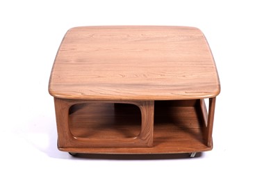 Lot 22 - Ercol: an elm ‘Pandora’ model 735 square-top coffee table