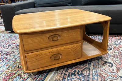 Lot 22 - Ercol: an elm ‘Pandora’ model 735 square-top coffee table