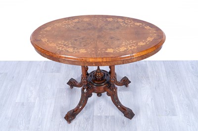 Lot 7 - A Victorian inlaid burr walnut and walnut occasional table