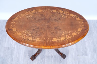 Lot 7 - A Victorian inlaid burr walnut and walnut occasional table