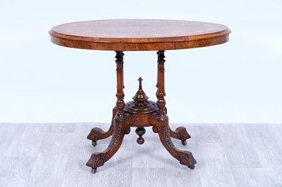 Lot 7 - A Victorian inlaid burr walnut and walnut occasional table