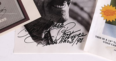 Lot 222 - A John Pertwee signed photograph, and cast statue