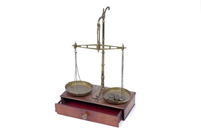 Lot 475 - A set of 19th Century brass scales; and other items