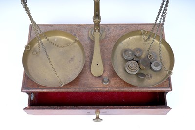 Lot 475 - A set of 19th Century brass scales; and other items