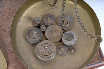 Lot 475 - A set of 19th Century brass scales; and other items