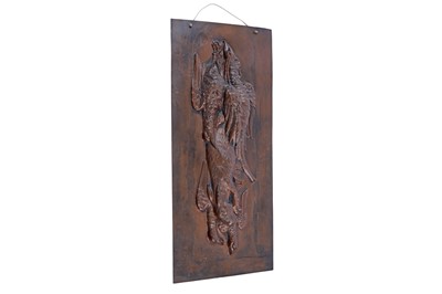 Lot 476 - An early 20th Century repoussé copper panel; and other items
