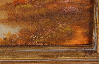 Lot 330 - Raymond Alfred Gilronan - Highland cattle in a Scottish Loch | oil