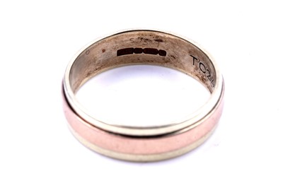 Lot 49 - A contemporary 9ct rose and yellow gold wedding band