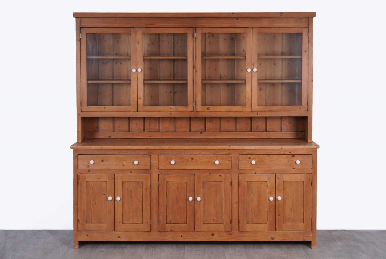 Lot 6 - A late 20th Century pine kitchen cabinet