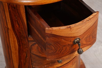 Lot 30 - A pair of contemporary hardwood cylindrical bedside chests