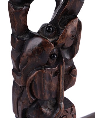 Lot 349 - A Chinese cast bronze bell and stand