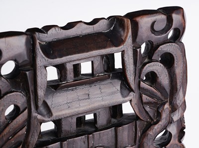 Lot 349 - A Chinese cast bronze bell and stand