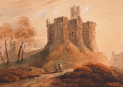 Lot 215 - Luke Clennell - Keep of Warkworth Castle, Northumberland | watercolour