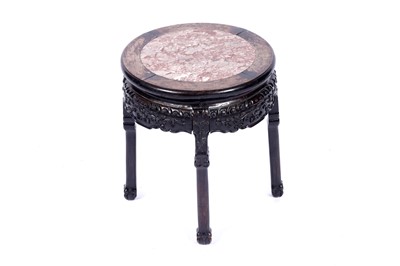 Lot 340 - A late 19th/early 20th Century Chinese carved hardwood jardiniere stand