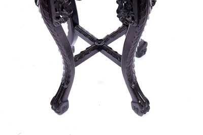 Lot 341 - A late 19th/early 20th Century Chinese carved hardwood jardiniere stand