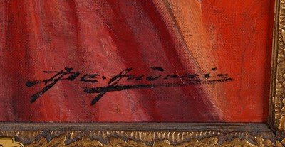 Lot 235 - Alex De Andreis - Portrait of a Cavalier in red | oil