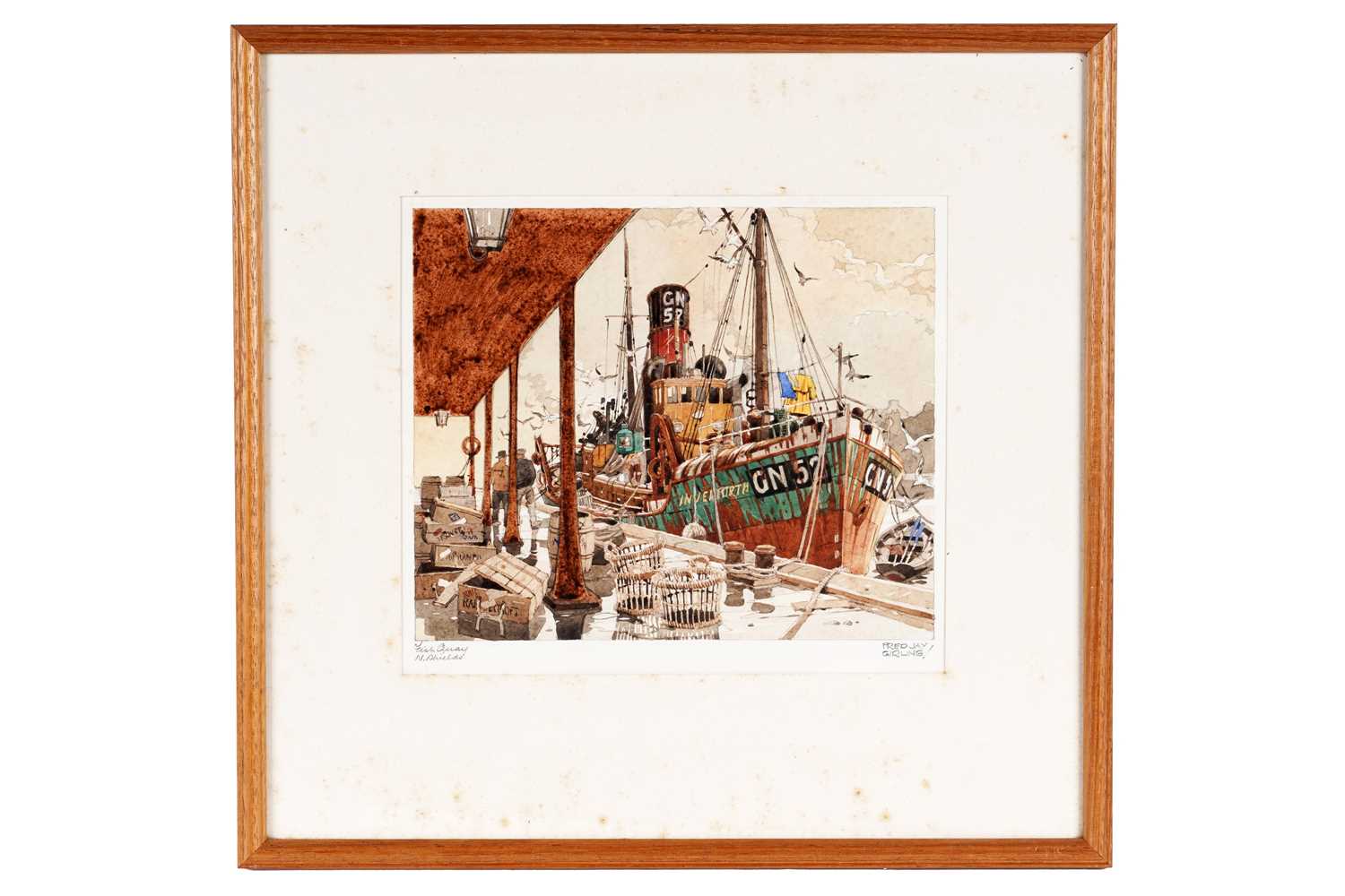 Lot 272 - Fred Jay Girling - Fish Quay, N. Shields | watercolour