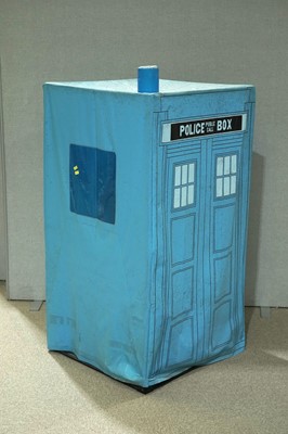 Lot 266 - A Doctor Who Tardis DVD cabinet; and other Tardis collectables