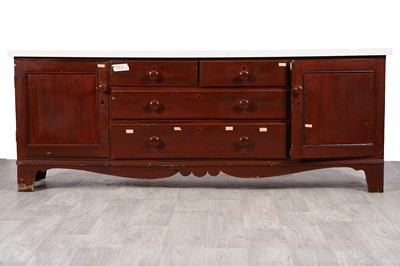 Lot 35 - A late 19th/early 20th Century stained pine dresser base