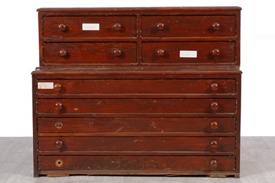 Lot 38 - A 20th-Century stained pine plan/stationary chest