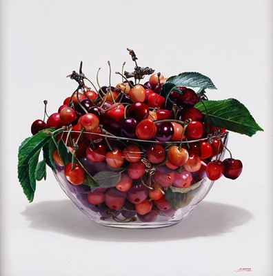Lot 268 - Jesus Navarro - Bowl of cherries | oil
