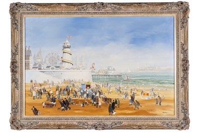 Lot 84 - Brian Shields 'Braaq' - A Day at the Fair on the Beach | oil
