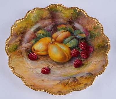 Lot 449 - A pair of Royal Worcester fruit-painted dessert plates
