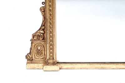 Lot 587 - A 19th Century giltwood and gesso overmantel mirror