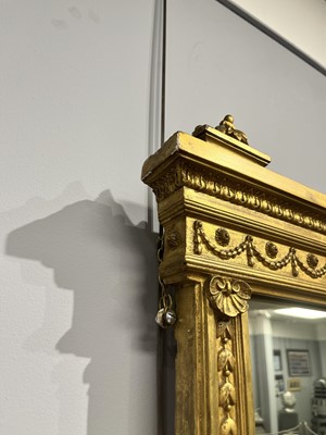 Lot 587 - A 19th Century giltwood and gesso overmantel mirror