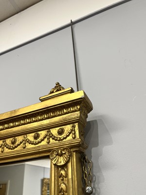 Lot 587 - A 19th Century giltwood and gesso overmantel mirror