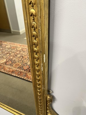 Lot 587 - A 19th Century giltwood and gesso overmantel mirror