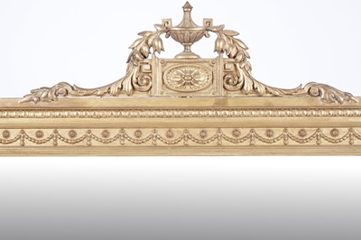 Lot 587 - A 19th Century giltwood and gesso overmantel mirror