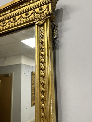 Lot 587 - A 19th Century giltwood and gesso overmantel mirror