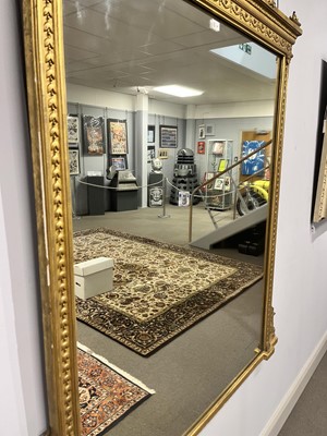 Lot 587 - A 19th Century giltwood and gesso overmantel mirror