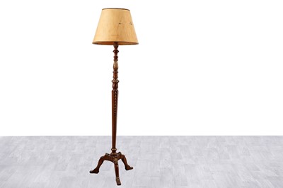 Lot 192 - An early 20th Century French walnut standard lamp