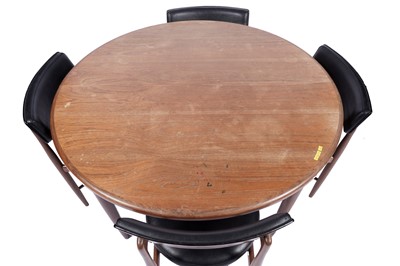 Lot 10 - G Plan ‘Fresco’: a teak circular extending dining table; and four chairs