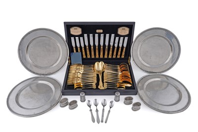 Lot 354 - A Viners ‘King Royale’ pattern forty-four piece canteen of cutlery; and other items