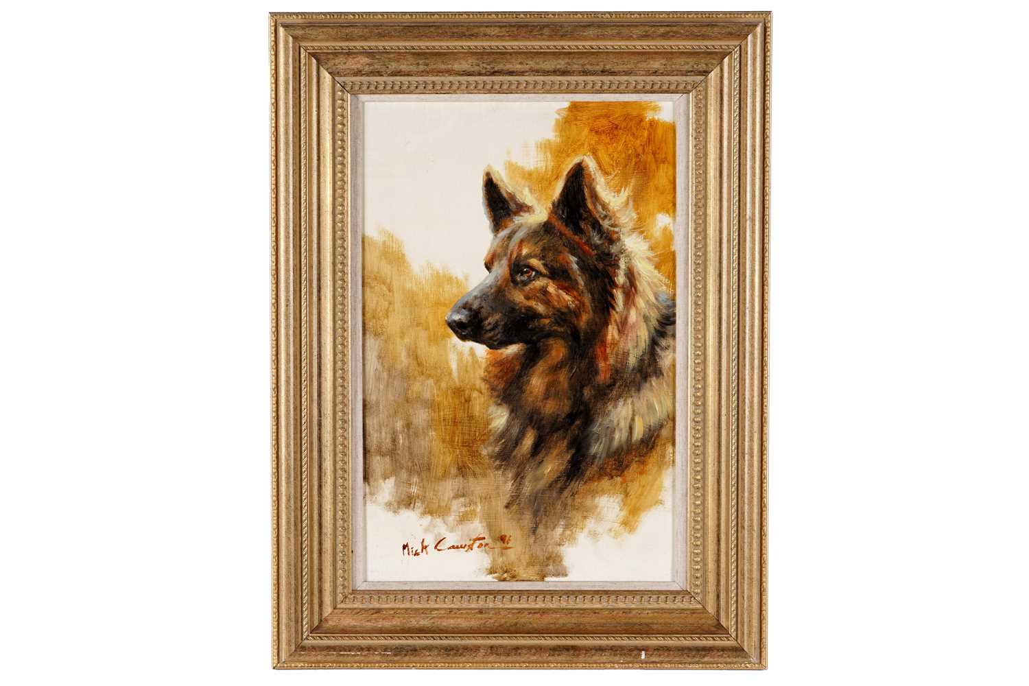 Lot 248 - Mick Cawston - Long Haired German Shepherd | oil