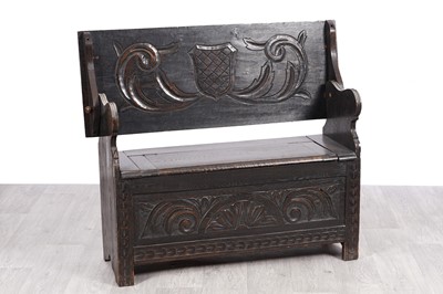 Lot 53 - A Victorian oak monks bench