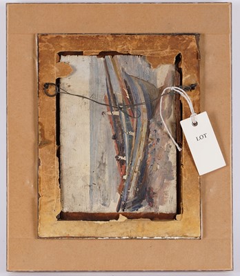 Lot 202 - Isa Jobling - Boy on a boat, (with study of fishing boats verso) | oil