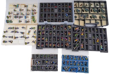 Lot 562 - A collection of hand painted Warhammer figures, in fitted cases