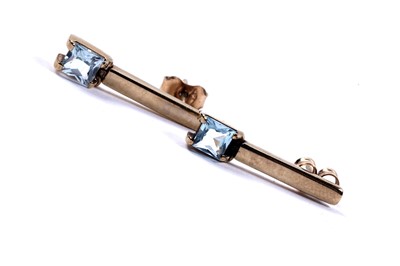 Lot 82 - A contemporary pair of topaz pendant earrings