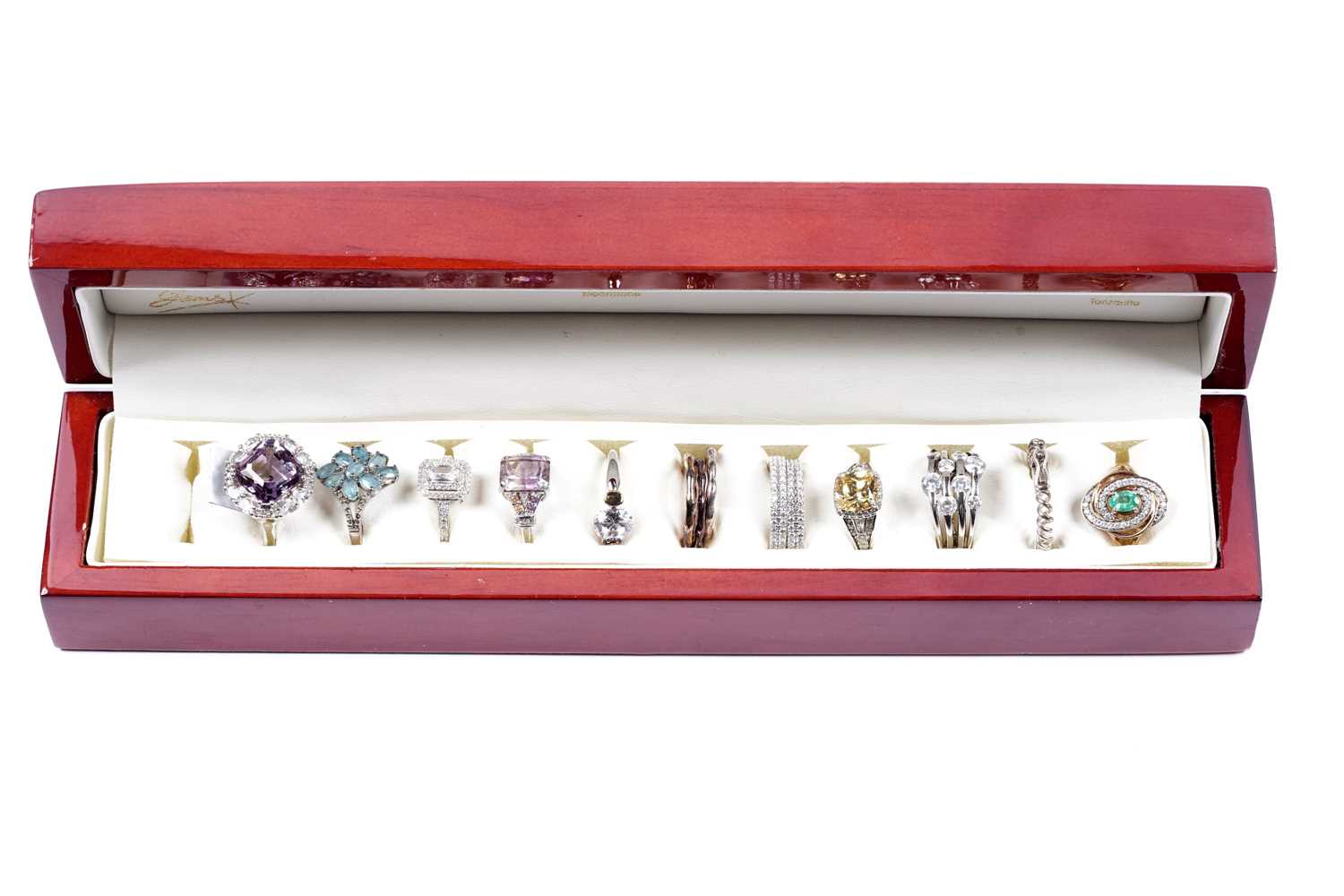 Lot 89 - Contemporary gemstone and silver rings retailed by Gemporia and others