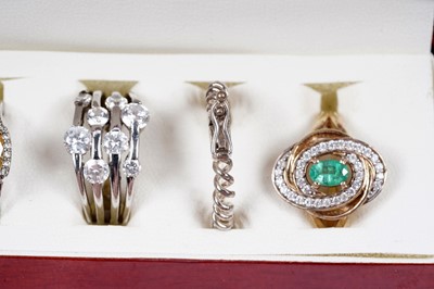 Lot 89 - Contemporary gemstone and silver rings retailed by Gemporia and others