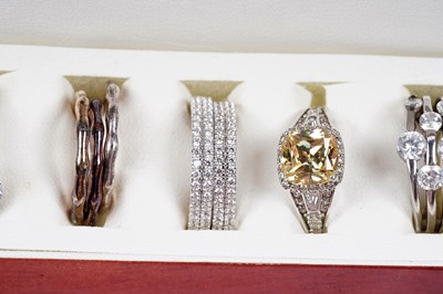 Lot 89 - Contemporary gemstone and silver rings retailed by Gemporia and others