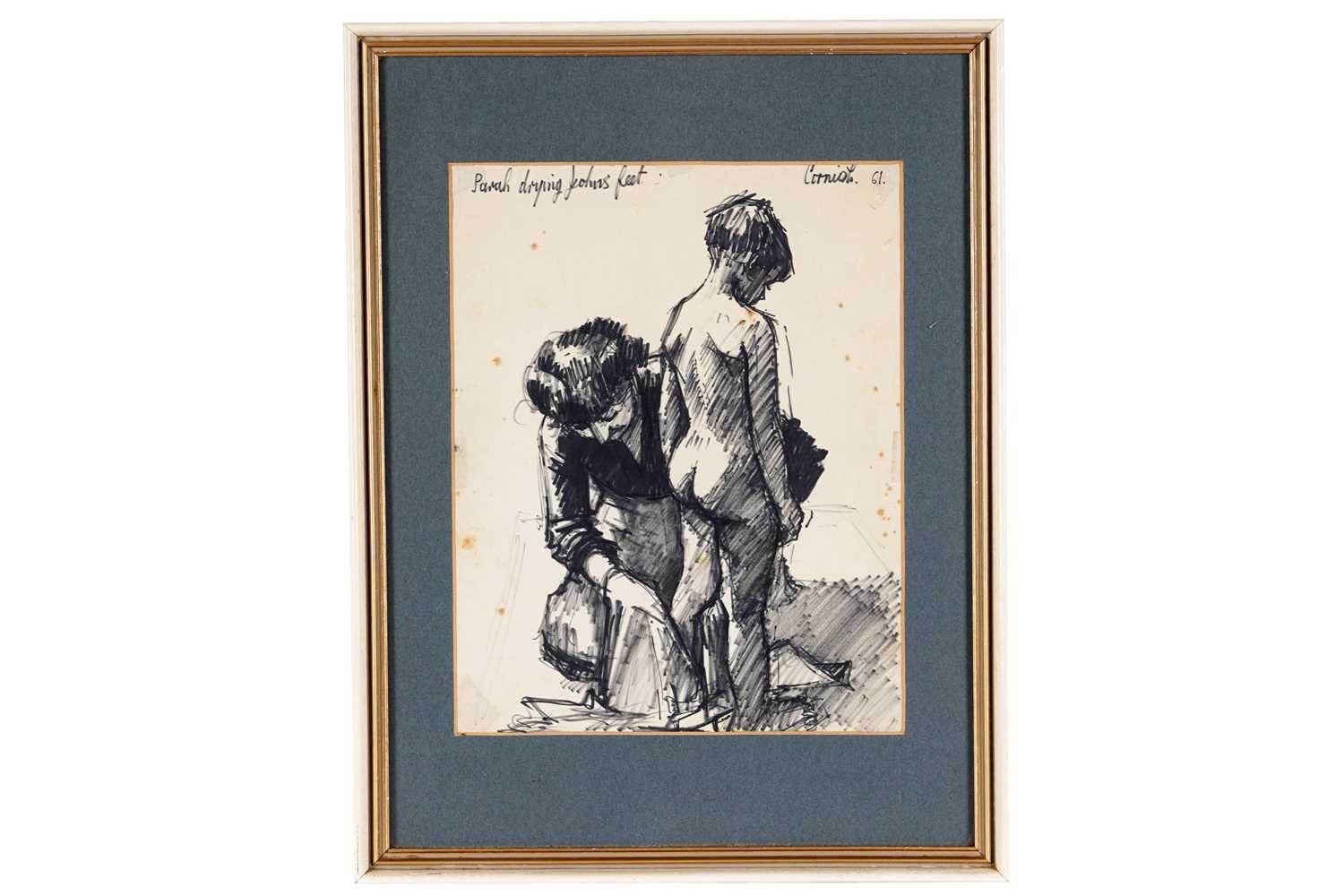 Lot 279 - Norman Cornish - Sarah drying John's feet | Flo-Master pen