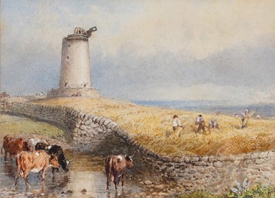 Lot 212 - Myles Birket Foster - Harvest Time, Cleadon, County Durham | watercolour