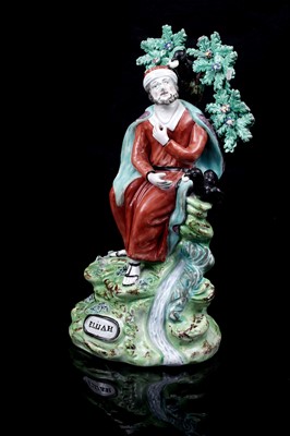 Lot 437 - A pair pearlware figures 'Elija' and 'Widow'
